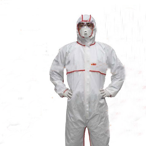 3M 4565白色带帽红色胶条连体防护服XXL(Type 4,5&6类防护)(XL456000048)