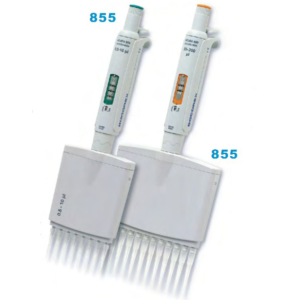 SOCOREX 可调容量移液器 855系列十二头精密微量移液器 0.5-10μl （855.12.010）