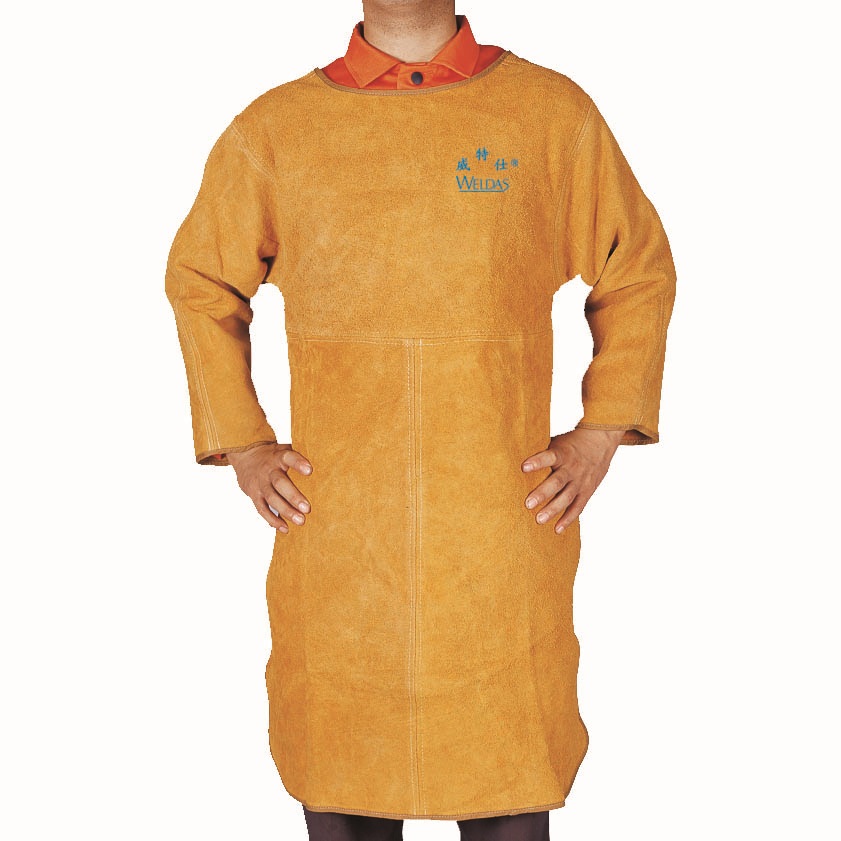 威特仕WELDAS 金黄色皮焊服系列 金黄色皮短袖围裙 型号44-2336 L