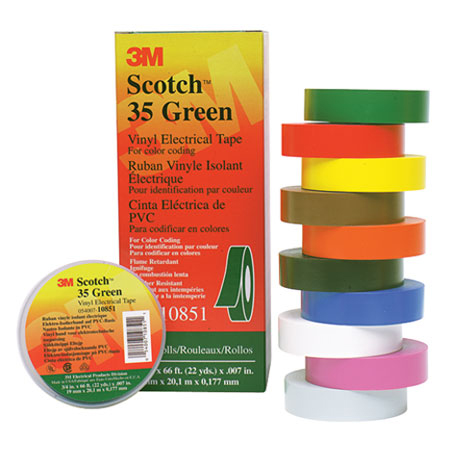 3M 电工胶带优质相色PVC绝缘胶带 Scotch™35# 白色