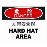 ABS塑料danger危险类安全标牌 安全标识 安全标志 (须带安全帽)