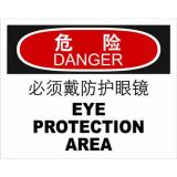 ABS塑料danger危险类安全标牌 安全标识 安全标志 (必须戴防护眼镜)