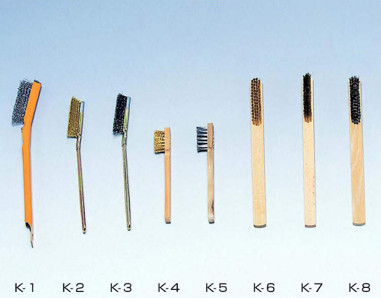 器械器具ブラシ　Ｋ－６|||木柄　真鍮　４行/4行树纹黄铜|机械刷K-6 | | 