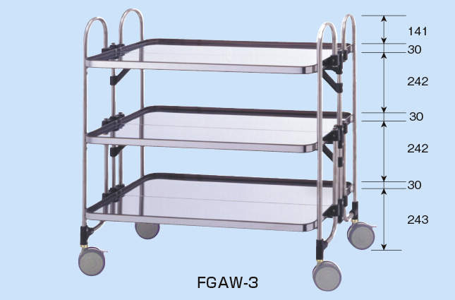 折りたたみ式ステンレスワゴン|||ＦＧＡＭ－３/折叠不锈钢旅行车| | | FGAM-3 
