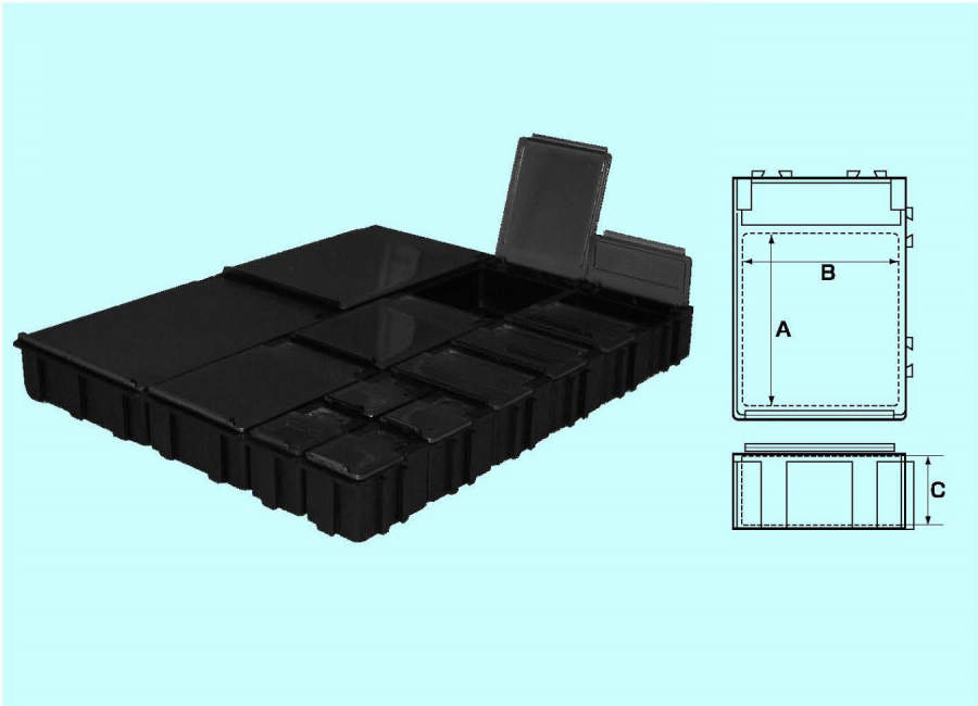 ＳＭＤクリップボックス　中|||内寸：１２×３６×１６/| | | SMD夹在框中内部尺寸：12×36×16 