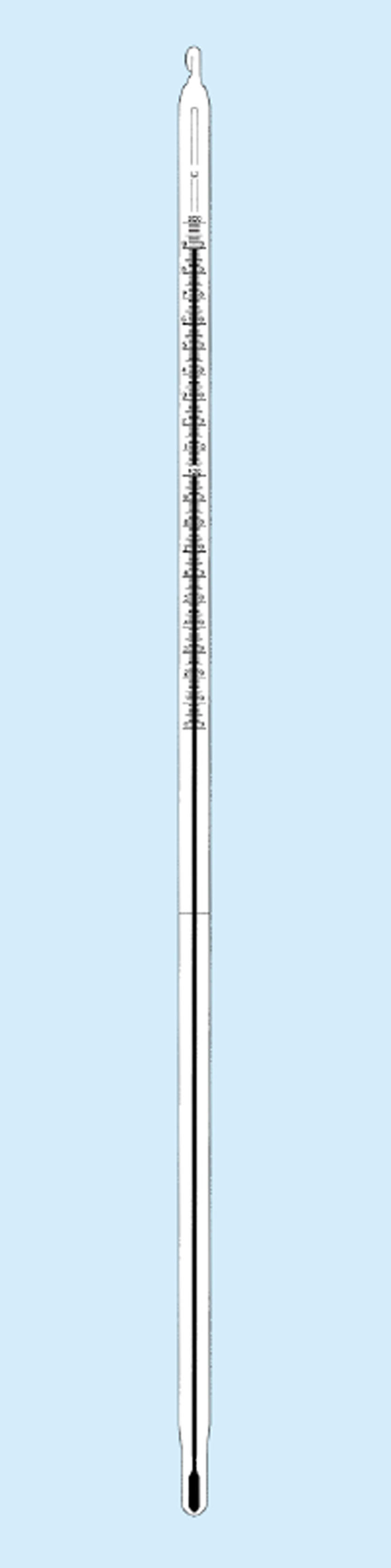 アルコール足長棒状温度計|||－２０～１００℃　６００㎜/