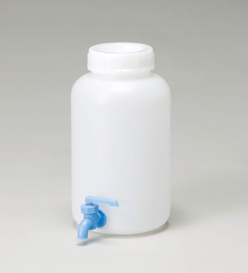 ポリエチレン製広口下口試薬瓶|||5L 白/