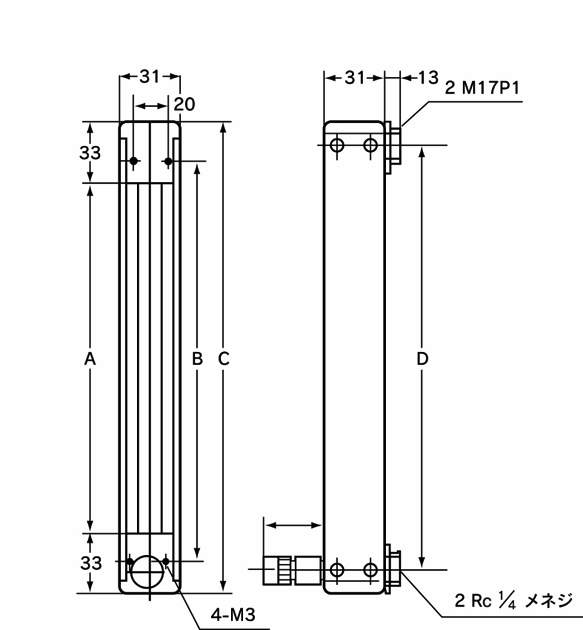 流量計 RK1250 156㎜|||ブロックB 流量2L/