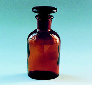 試薬瓶　細口　茶　硬質|||１０００ｍｌ/