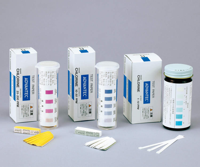 アドバンテック　クロール試験紙|||１～１０ｐｐｍ　比色表付/研抓取测试纸| | | 1〜10ppm的色表