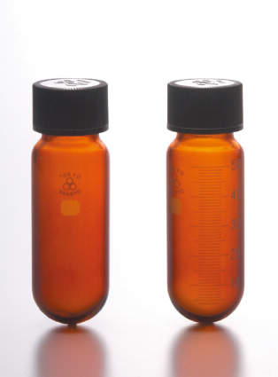 三商印ねじ口遠沈管 キャップ付|||茶 丸底 50ml 目盛無し/无茶圆底50毫升规模| | |市值远山椒标志螺口离心管