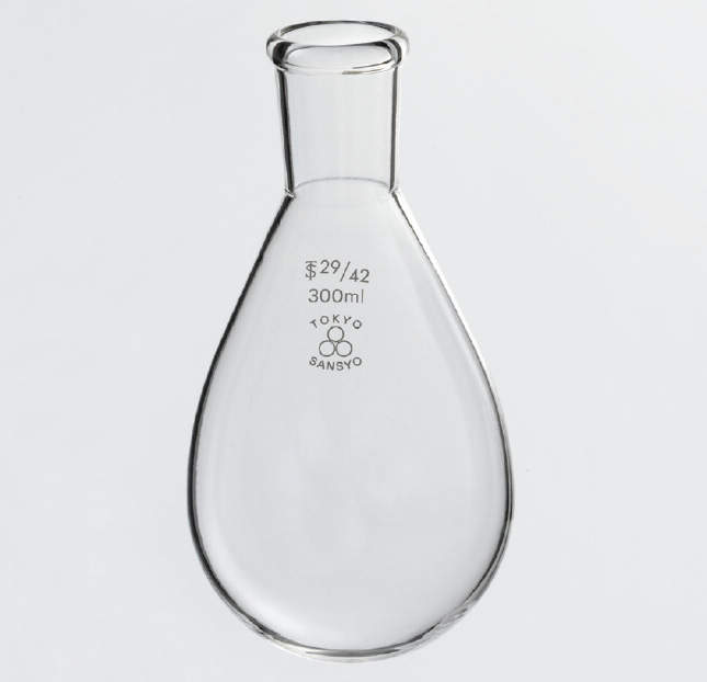 三商 透明摺合せナス型フラスコ|||100ml 29/42/辣椒透明滑动适合圆底烧瓶| | |100毫升29/42