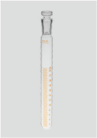 透明摺合せ試験管 細目盛付き|||20ml 18×185 15/25/透明滑动配合试管毕业于罚款| | |20毫升的18×185 15/25