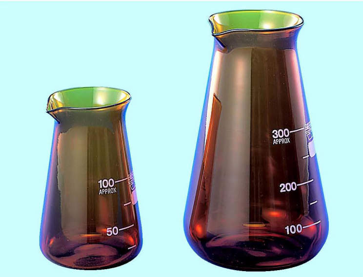 コニカルビーカー 茶色|||100ml/锥形烧杯棕色| | |百毫升的