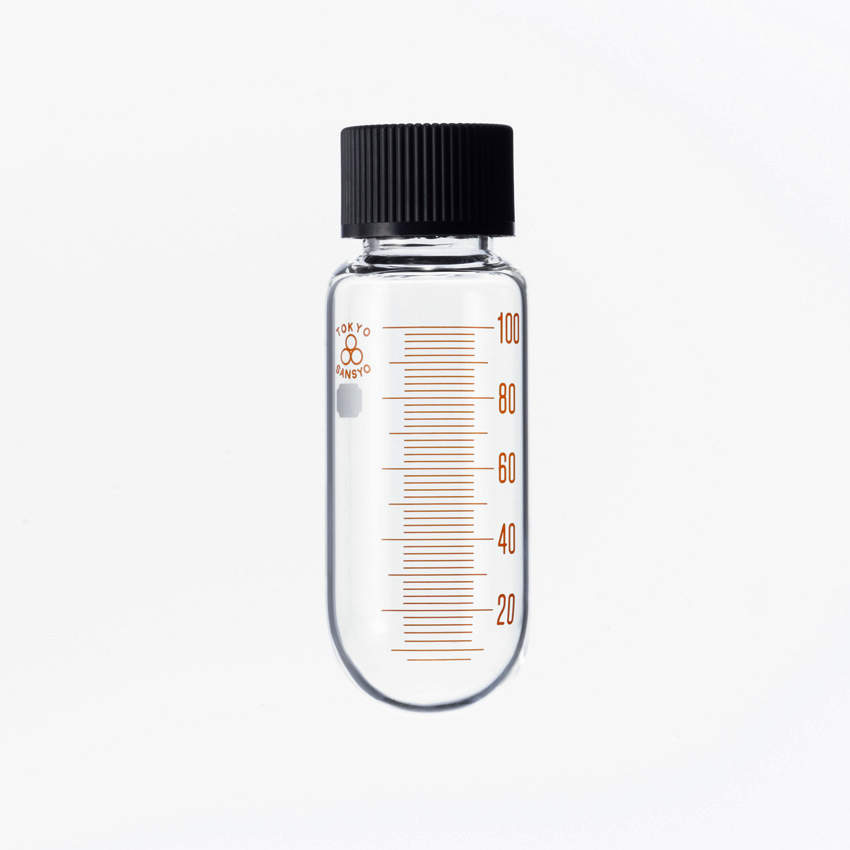 三商印ねじ口遠沈管 キャップ付|||丸底 100ml 目盛付/| |圆形底部100毫升毕业于|离心管帽远山椒标记螺口