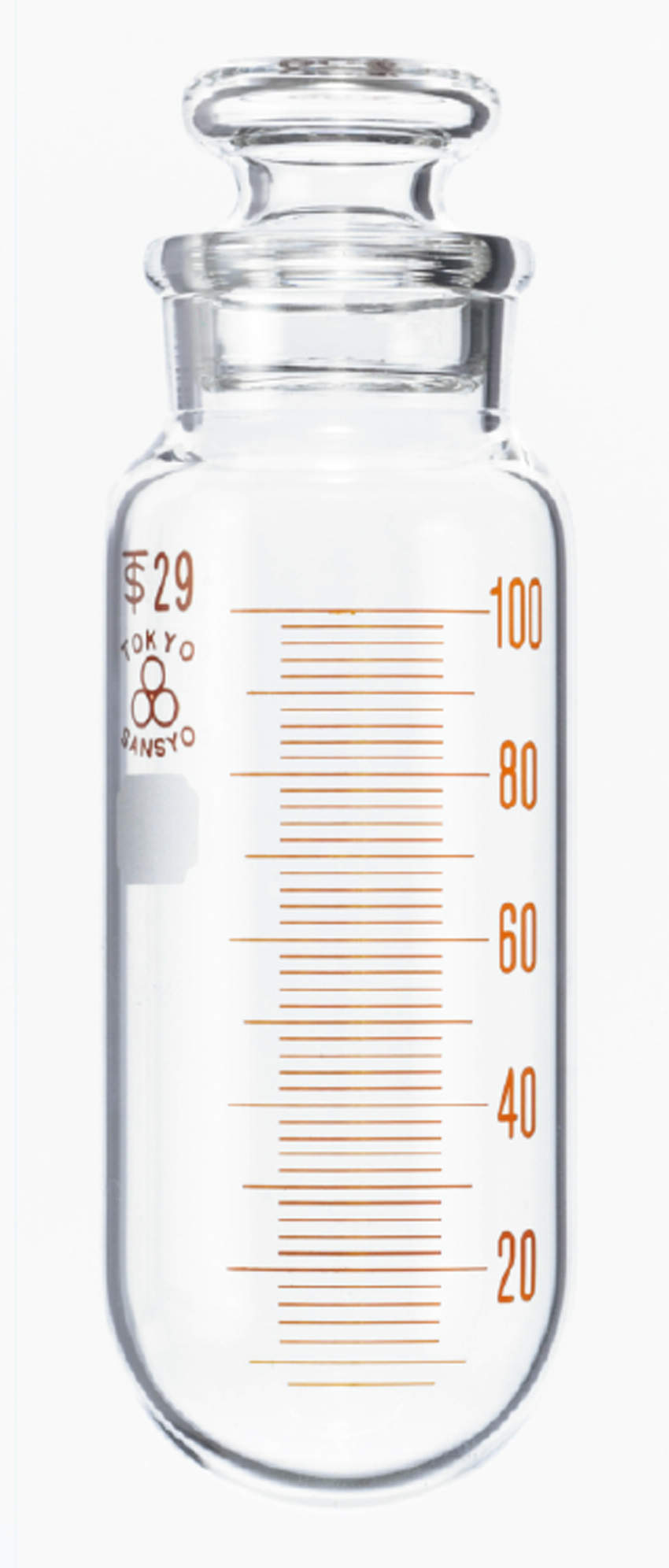 三商印透明摺合せ遠沈管 1本入|||丸底 目盛付 100ml/| |圆底毕业百毫升|进入一个离心管山椒大关透明滑动配合