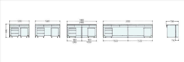 サイド実験台 SMW-61AC|||1200×750×800/边台SMW-61AC | | | 1200×750×800