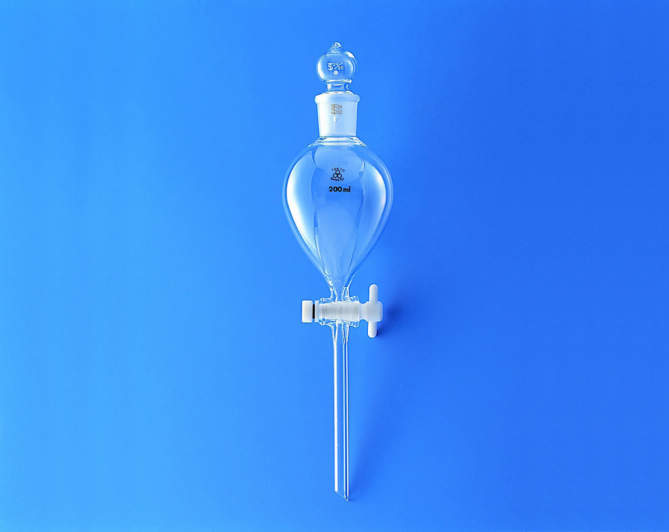 三商印 分液ロート 球形|||PTFEコック付 50ml/山椒标记漏斗球| | | PTFE公鸡50毫升