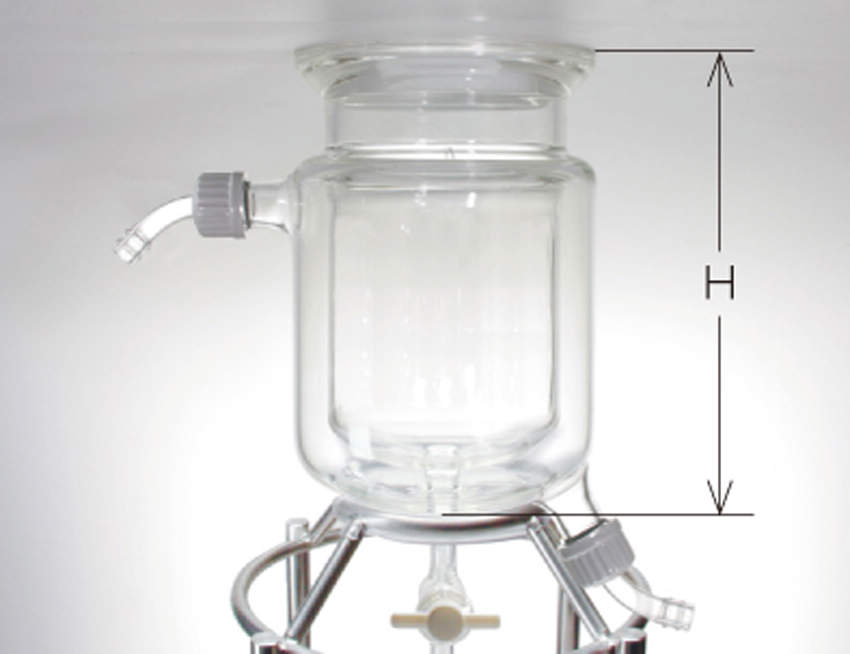 三商 二重管式反応容器 120用|||2000ml PTFEコック付/| |2000毫升PTFE公鸡|双管反应容器120三个商数