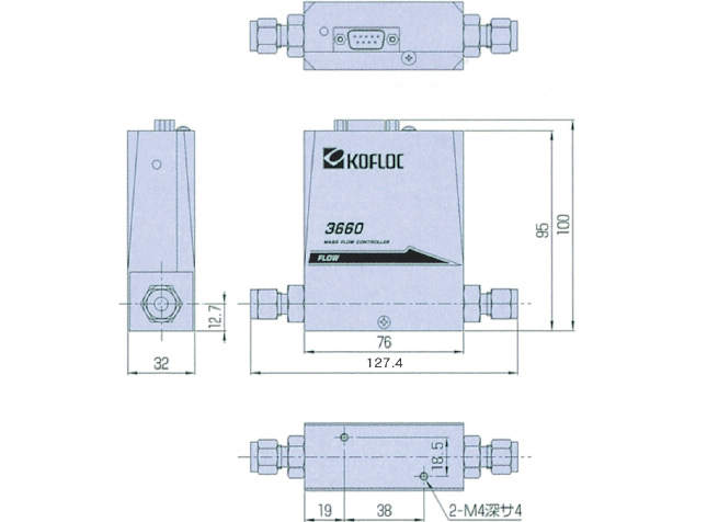 マスフローコントローラー|||モデル3660 1~5L/质量流量控制器| | | 3660型1〜5L