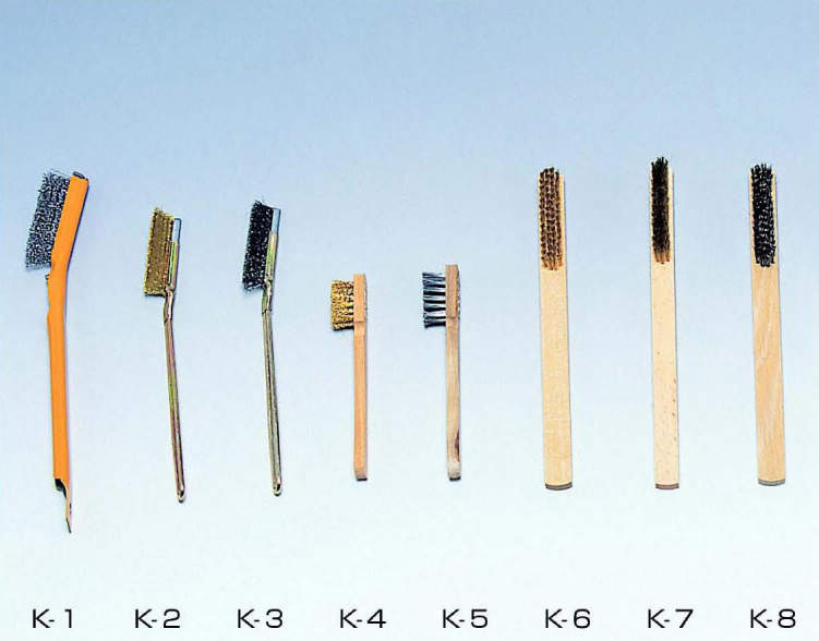 器械器具ブラシ K-4|||木柄 真鍮 3行/3行树纹黄铜|机械刷K-4 | |