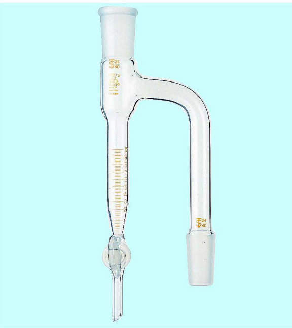 コック付共通摺合せ水分定量受器|||20ml/常见的公鸡滑动配合水分计量接收机| | |20毫升的