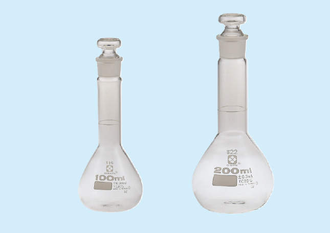 柴田 メスフラスコ 短型|||白 100ml/柴田量瓶中短型| | |白100毫升