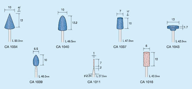 軸付砥石・軸付ゴム砥石　１０入|||ＣＡ１０３７（旧Ｄ１００３）/
