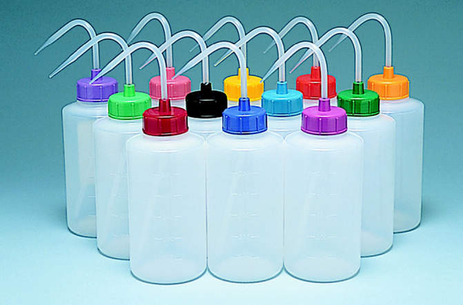カラーキャップ付洗浄瓶 広口|||500ml ライトバイオレット/