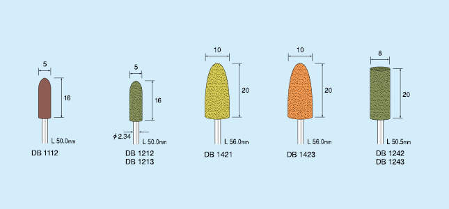 軸付ゴム砥石　１０入|||ＤＢ１４２１（旧Ｄ３０５１）/