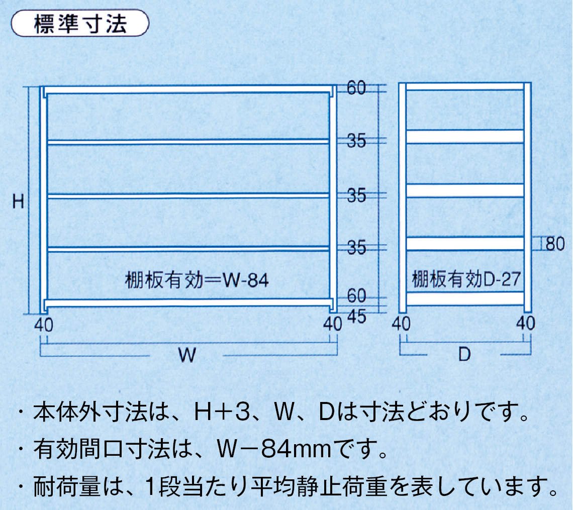 ボルトレス軽中量ラック 組立式|||TC6660-5T/