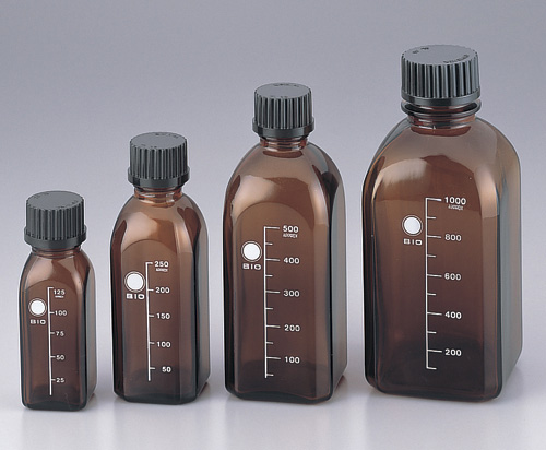 茶色方形螺口瓶 ねじ口瓶角型茶 BOTTLE