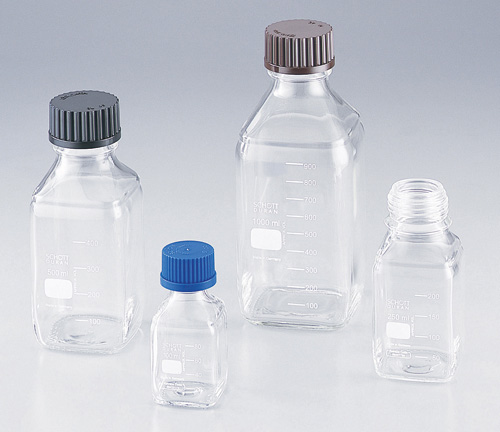 螺口瓶白色方形(DURAN®) ねじ口瓶白色角型(DURAN®) BOTTLE