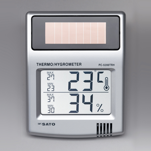 太阳能数字式温湿度计 ソーラーデジタル温湿度計 THERMO-HYGROMETER