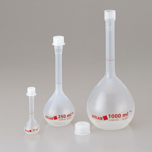 PMP量瓶(带塞子) VITLAB PMP メスフラスコ(キャップ付) FLASK VOLVMETRIC