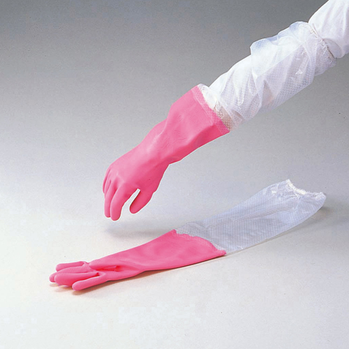 尼龙长袖手套(带袖套加厚) ビニローブ(腕カバー付厚手) GLOVES PVC
