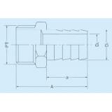 ステンレスニップル|||ネジＲ３／４　Ｄ１：１９㎜/