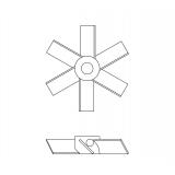 スリーワンモーター用撹拌羽根|||傾斜パドル　翼径１００㎜/